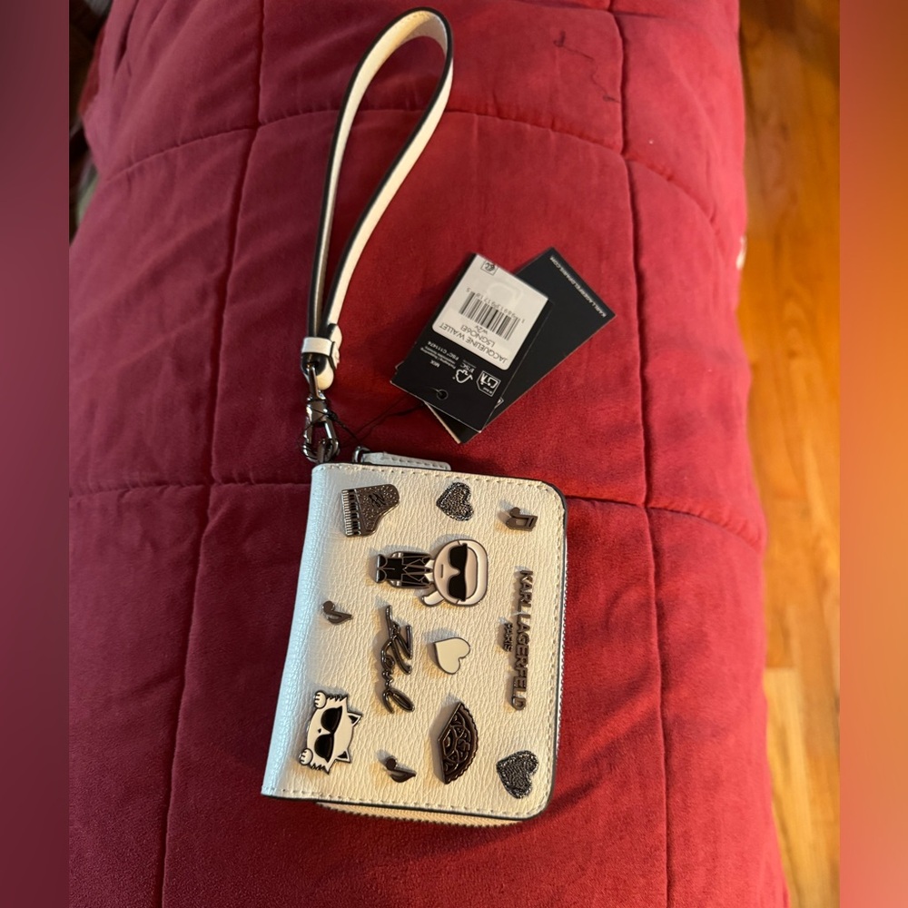 Karl Lagerfeld White Wallet with Black Accents
